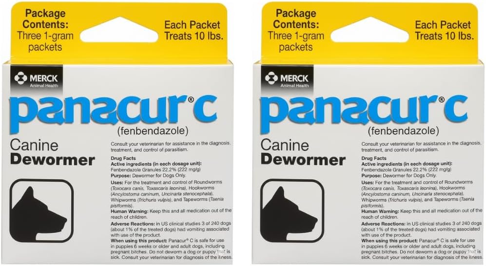 Panacur C 1 Gram Packets, Two-Box Bundle (6 Packets)