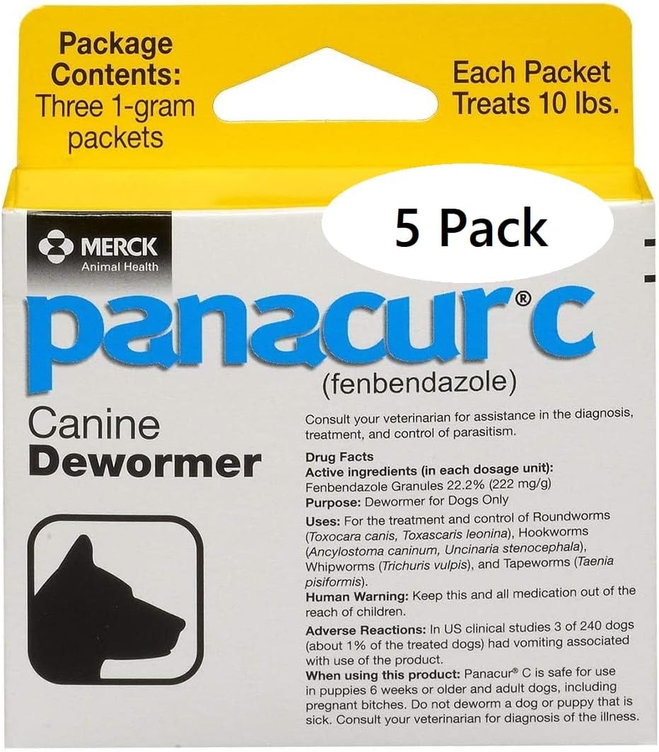 Panacur C 1 Gram Packets, Five-Box Bundle (15 Packets)